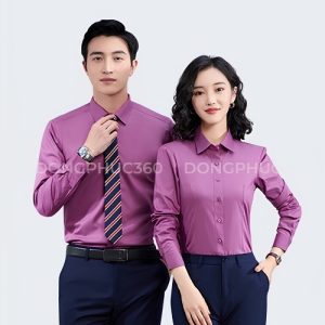 Áo Sơ Mi Đồng Phục Công Sở Màu Tím DP002