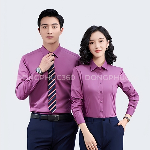 Áo Sơ Mi Đồng Phục Công Sở Màu Tím DP002
