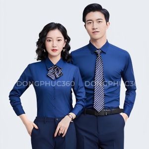 Áo Sơ Mi Đồng Phục Công Sở Màu Xanh Than DP001